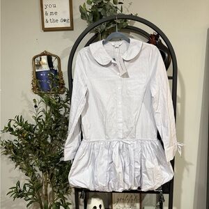 Urban Revivo Striped Mini Dress - White and blue size 6